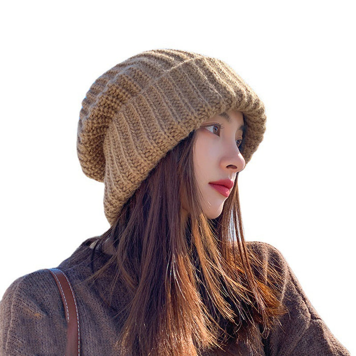 Wholesale Hat Nylon Solid Color Thick Thread Knit Warm Pile Hat JDC-FH-Jiuge001