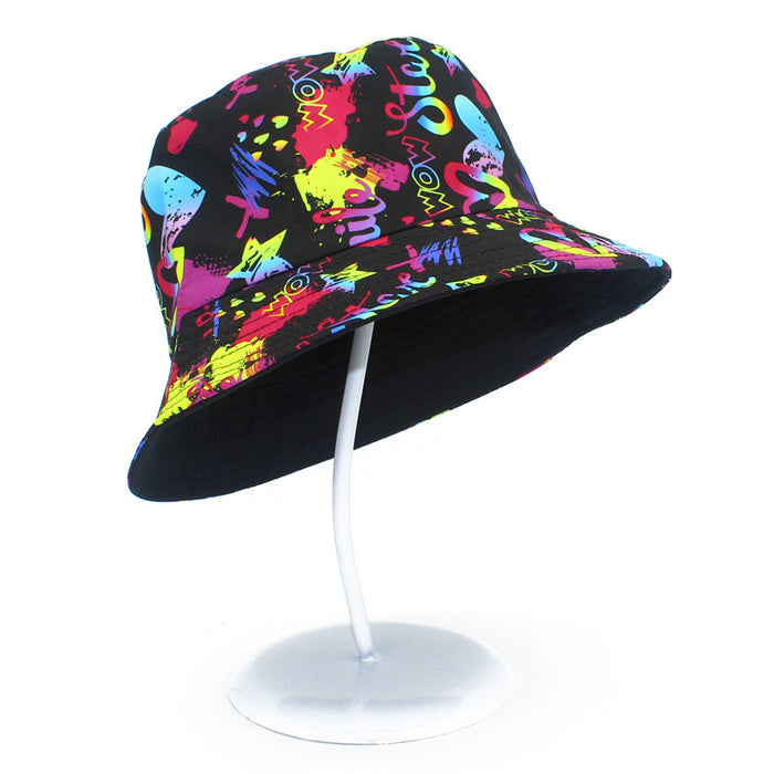Wholesale Hat Cotton Hip Hop Graffiti Sunscreen Bucket Hat MOQ≥2 JDC-FH-RHeng006