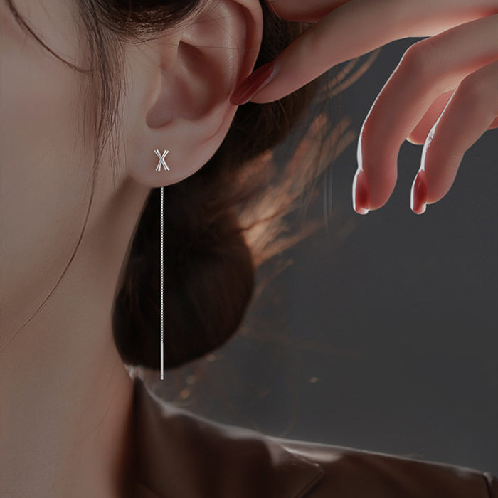 Wholesale earrings S925 silver letter ear wire JDC-ES-PREMCAND001