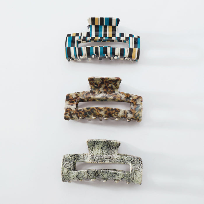 Wholesale Hair Clips Resin Square Hollow JDC-HC-YuL003