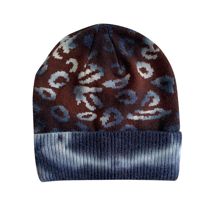 Hat de sombrero al por mayor Yarn leopardo estampado Tie Dye Knit Hat JDC-FH-XRONG003