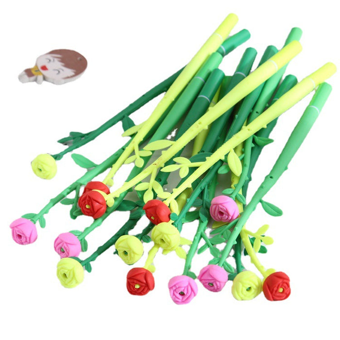 Wholesale Ballpoint Pen Plastic Creative Cute Cartoon Simulation Flower Gel Pen JDC-BP-CaiW005