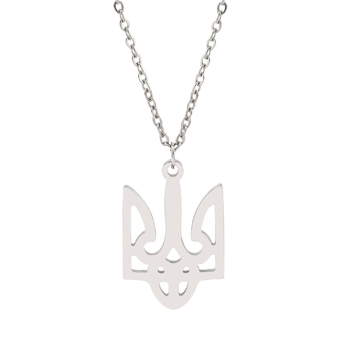 Collares al por mayor Emblema de acero inoxidable de Ucrania Moq≥2 JDC-Ne-Shaoh008