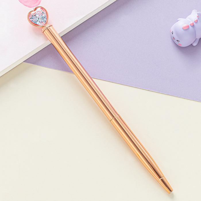 Wholesale Ballpoint Pen Metal Heart Diamond Gel Pen JDC-BP-HongD005