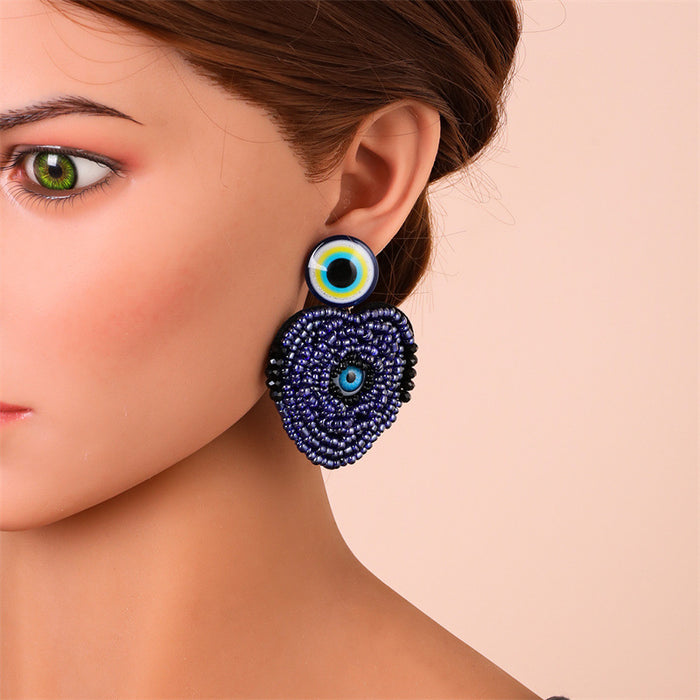 Wholesale Earrings Acrylic Devil's Eye Rice Beads JDC-ES-GuTe033