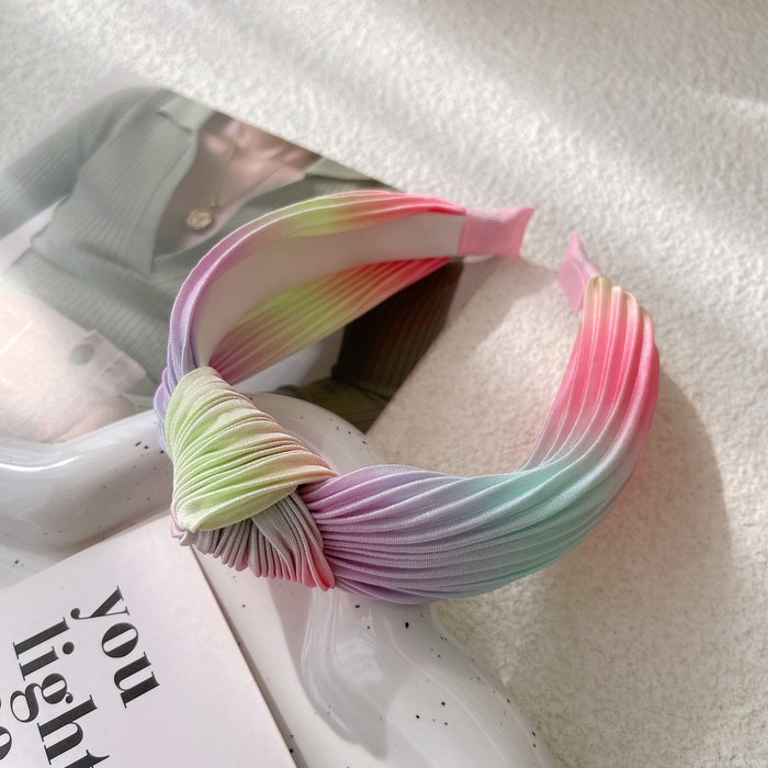 Wholesale Tie Dye Wide Side Pressed Hairband Large Intestine Hairband JDC-HD-YYang001