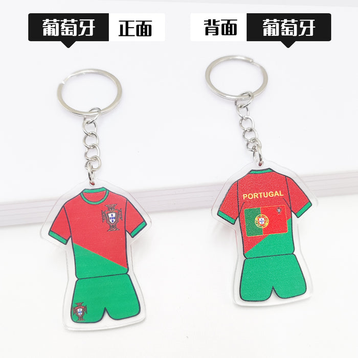 Wholesale Keychains Acrylic Shirts 2022 Qatar Football World Cup Souvenirs JDC-KC-HuaiL003