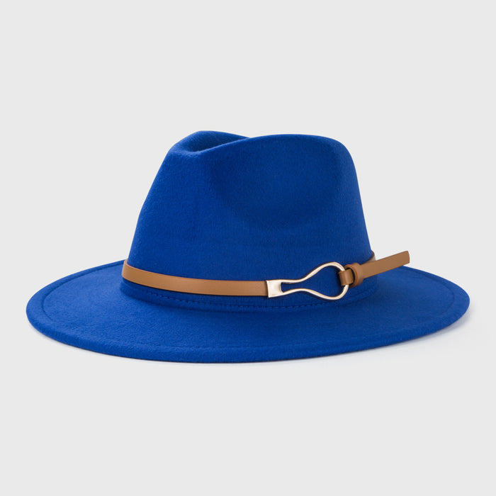 Wholesale retro woolen hats men and women monochrome belt accessories felt hats MOQ≥2 JDC-FH-YuGe001