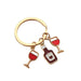 Jewelry WholesaleWholesale cartoon red wine glass beer glass combination key chain JDC-KC-ZhuangT002 Keychains 庄图 %variant_option1% %variant_option2% %variant_option3%  Factory Price JoyasDeChina Joyas De China