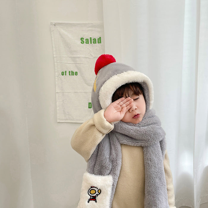 Wholesale Scarf Polyester Thickening Fabric Kids Hats Gloves Scarf Three Uses Autumn Winter Warm JDC-SF-Lewan002