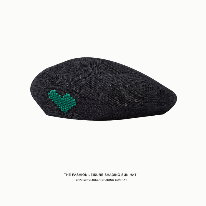 Wholesale Hats Polyester Autumn Breathable Love Beret Hats JDC-FH-Muxia025