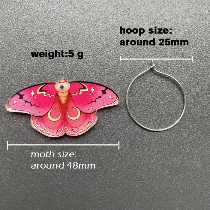 Pendientes al por mayor Insecto acrílico Mariposa Moth Moq≥2 JDC-ES-XUEP046