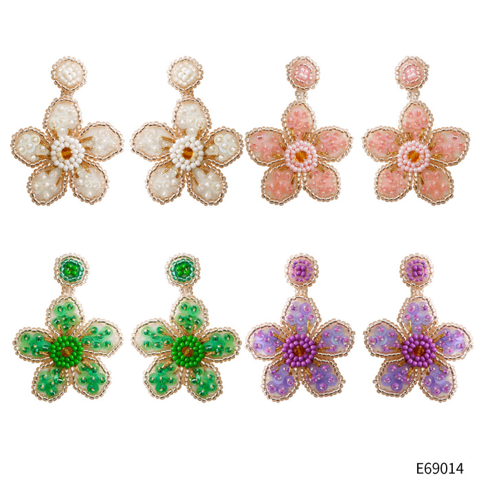Wholesale Earrings Rice Beads Flowers JDC-ES-PREMJM008