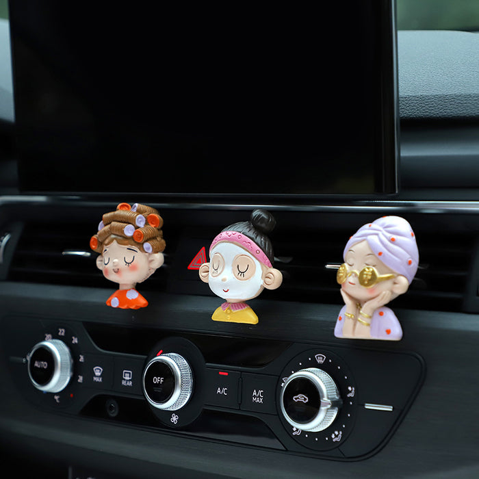 Wholesale Car Accessories Resin Cute Girl Air Outlet Perfume Clip MOQ≥2 JDC-CA-LanYu002