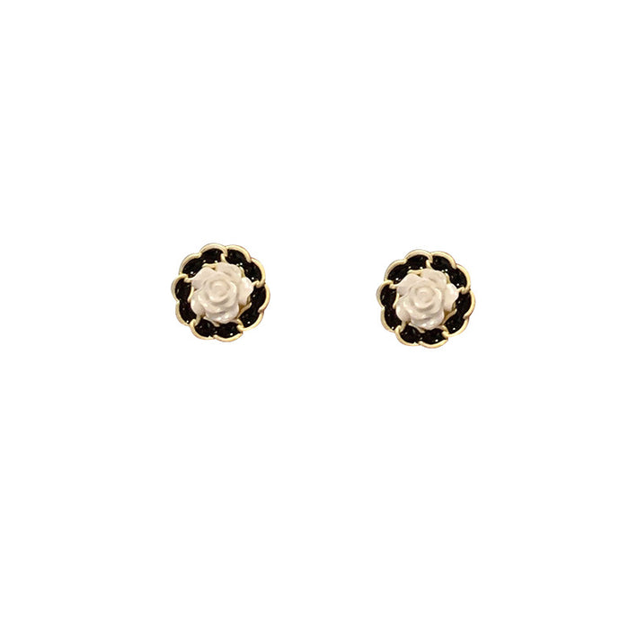 Wholesale Earrings Alloy Vintage Camellia Stud Earrings JDC-ES-Jingh019