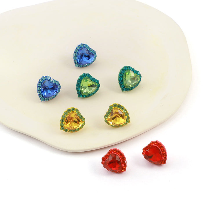 Pendientes de diamantes de color de aleación de aleación al por mayor JDC-ES-KenJ017