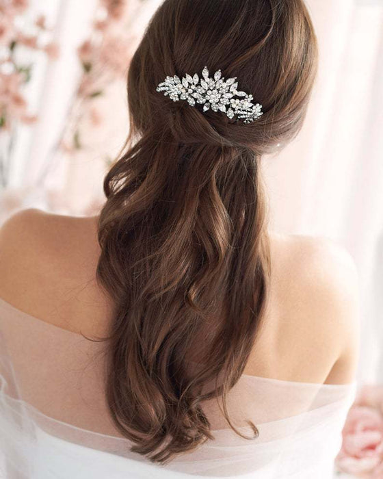 Wholesale Rhinestone Hair Comb Comb Comb Bridal Hair Crystal Pearl JDC-HC-Nianc003