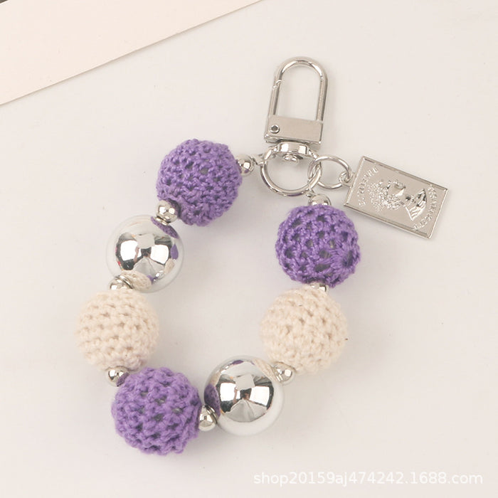 Wholesale Keychain Metal Cute Wool Ball Beads MOQ≥2 JDC-KC-YiHan033