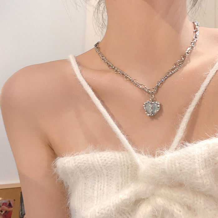 Wholesale Necklaces Alloy Heart Clavicle Pearl Beading JDC-NE-HanP010