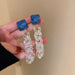 Jewelry WholesaleWholesale silver needle blue series diamond pearl flower earrings JDC-ES-Fengm061 Earrings 丰美 %variant_option1% %variant_option2% %variant_option3%  Factory Price JoyasDeChina Joyas De China