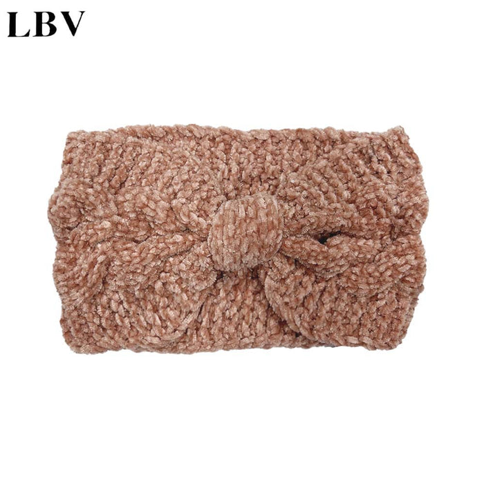 Wholesale Headband Fabric Twist Bow Knit Ear Guards Autumn and Winter MOQ≥2 JDC-HD-WenG001