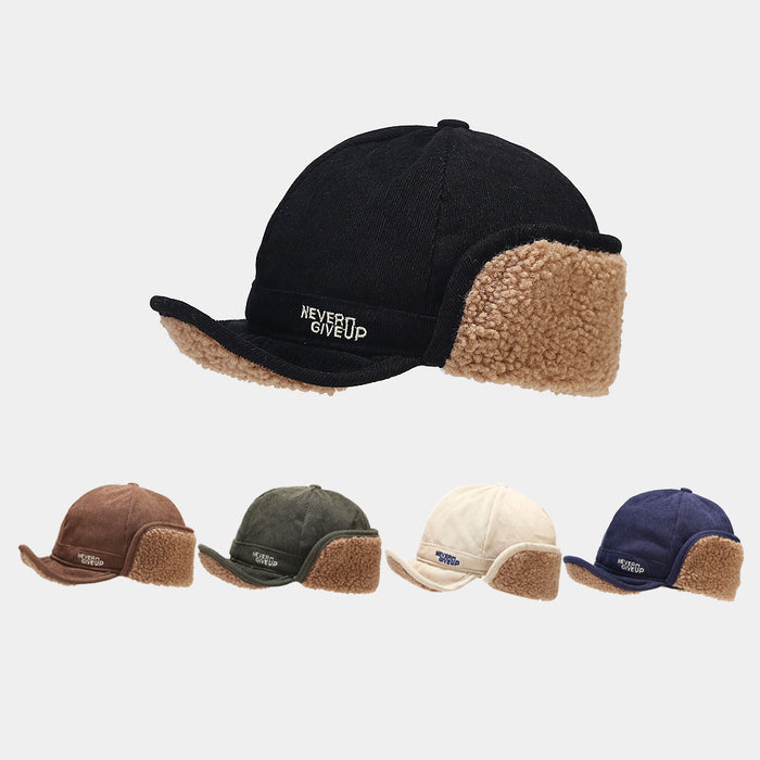 Wholesale Hats Cotton Corduroy Warm Ear Protection Peaked Cap MOQ≥2 JDC-FH-LvYi040