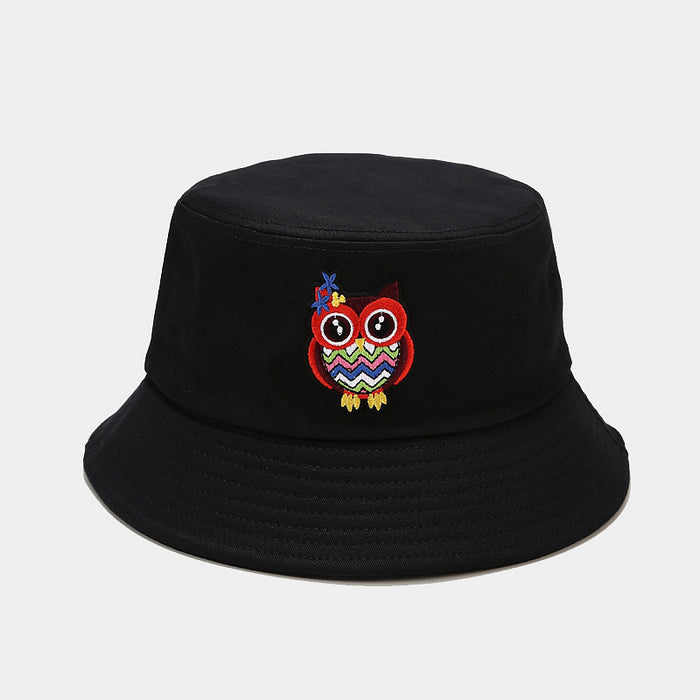 Sombrero de algodón de algodón al por mayor Patrón de búho solar Bucket Hat Moq≥2 JDC-FH-Lvyi027