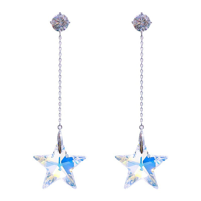 Wholesale crystal pentagram earrings long JDC-ES-kait008