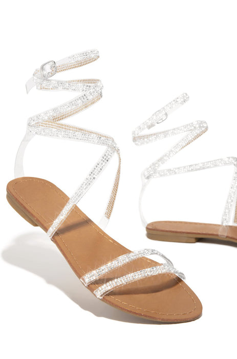 Wholesale Round Toe Rhinestone Anklet Strap Roman Sandals JDC-SD-LiangG002