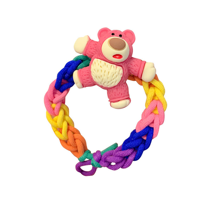 Wholesale hair rope plastic cartoon bear weaving JDC-HS-CMSP002