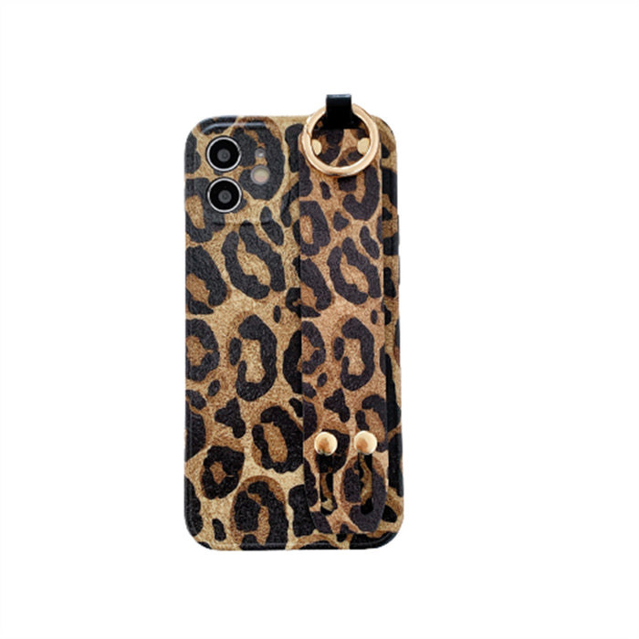 Estuche de teléfono de manzana de leopardo blanco marrón al por mayor jdc-pc-yshf005