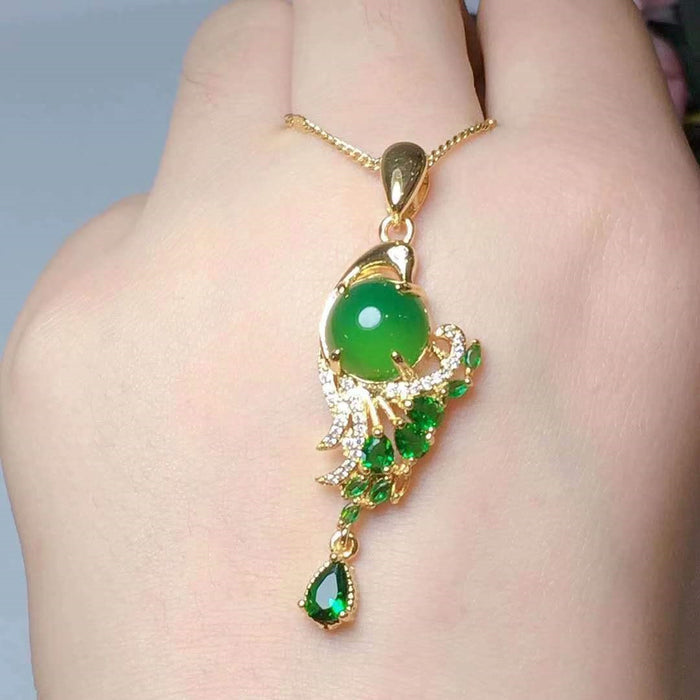 Wholesale Necklace Alloy Emerald Clavicle Necklace MOQ≥2 JDC-NE-ChenR005