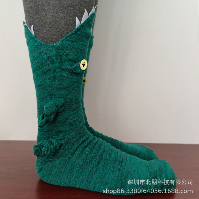 Wholesale Knitted Crocodile Socks Chameleon Cartoon Socks JDC-SK-BeiP001