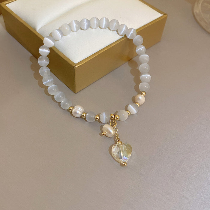 Wholesale Bracelet Opal Heart Kitten Bracelet MOQ≥2 JDC-BT-WeiM006