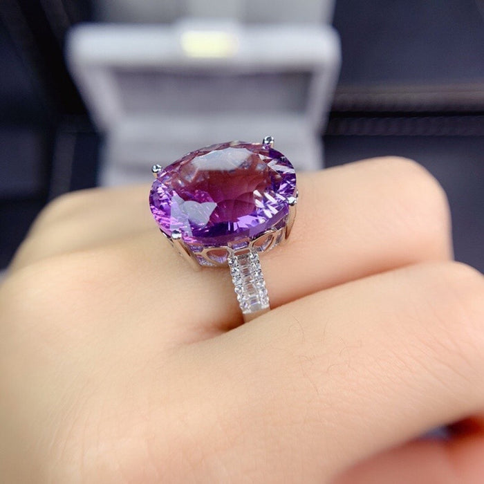 Wholesale Rings Copper Simulated Amethyst Adjustable JDC-RS-KLQ008