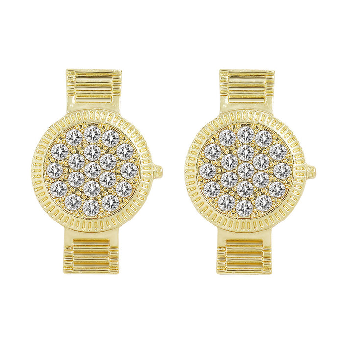 Wholesale Earrings Rhinestones Personality Exaggerated Watches JDC-ES-V074