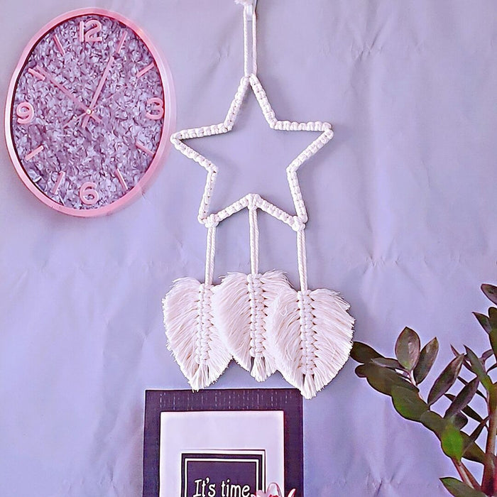 Wholesale Dream Catcher Polyester Cotton Boho Woven Star Tassel Ornament MOQ≥2 JDC-DC-QQPJ005
