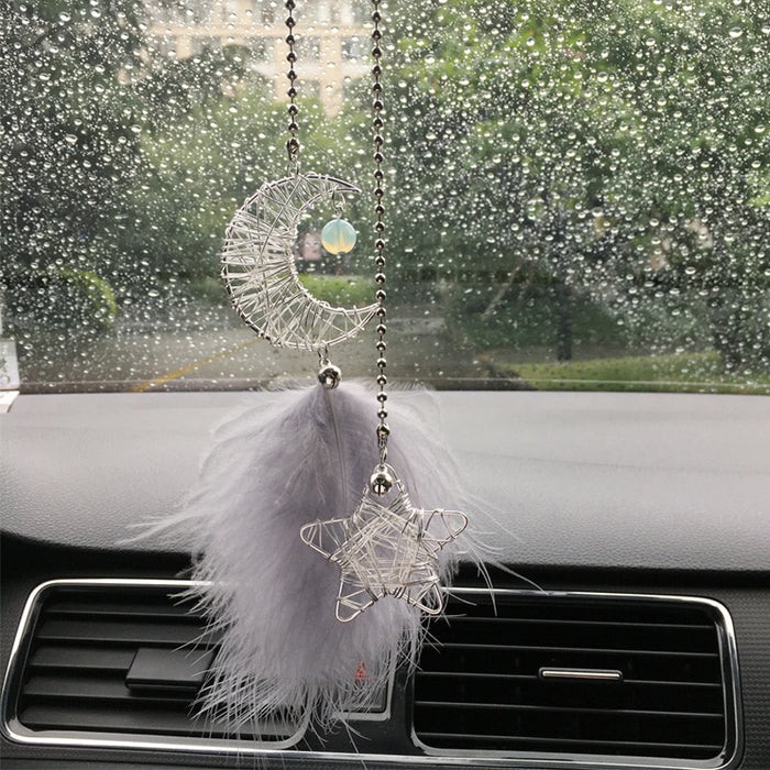 Wholesale Car Accessories Star Moon Feather Pendant MOQ≥2 JDC-CA-ChenS002