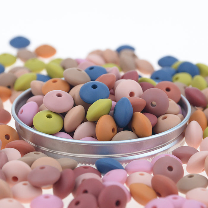 Cuentas de silicona de bricolaje al por mayor Color de dulces de 12 mm MOQ≥50 JDC-DIY-BANGX004