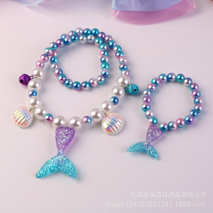 Collar para niños al por mayor Unicornio Pearl Princess Jewelry JDC-BT-DUOR003