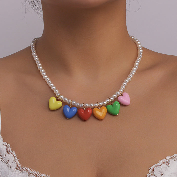 Wholesale Necklace Beads Colored Rice Beads Boho Necklace JDC-NE-Qiandi005