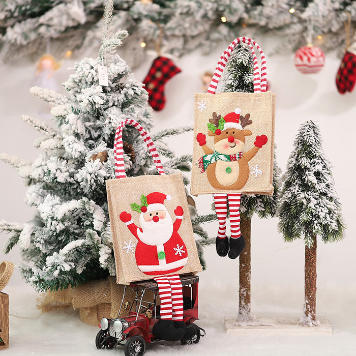 Wholesale Gift Bag Linen Christmas Handy Candy Bag With Feet MOQ≥2 JDC-GB-MinG006