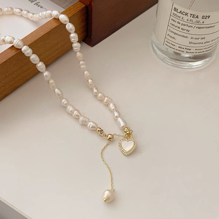 Collar de borla de perlas de agua dulce natural al por mayor MOQ≥2 JDC-Ne-Yiwei003