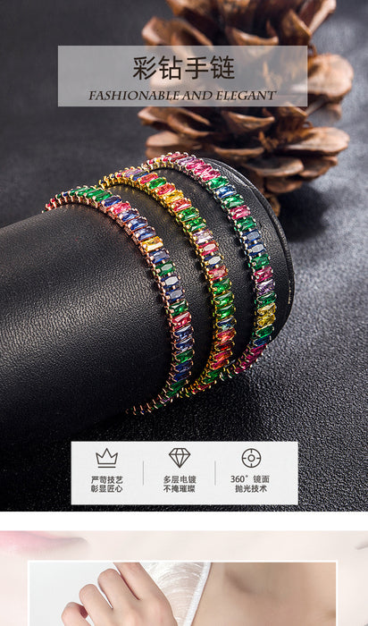 Wholesale Color Zirconium Bracelet Women's High Sense Fashion Jewelry JDC-BT-WeiH003