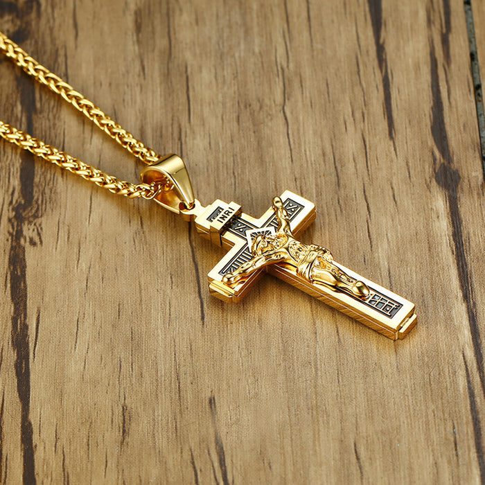 Wholesale Necklaces Alloy Rhinestone Cross Religious MOQ≥2 JDC-NE-YiHao002