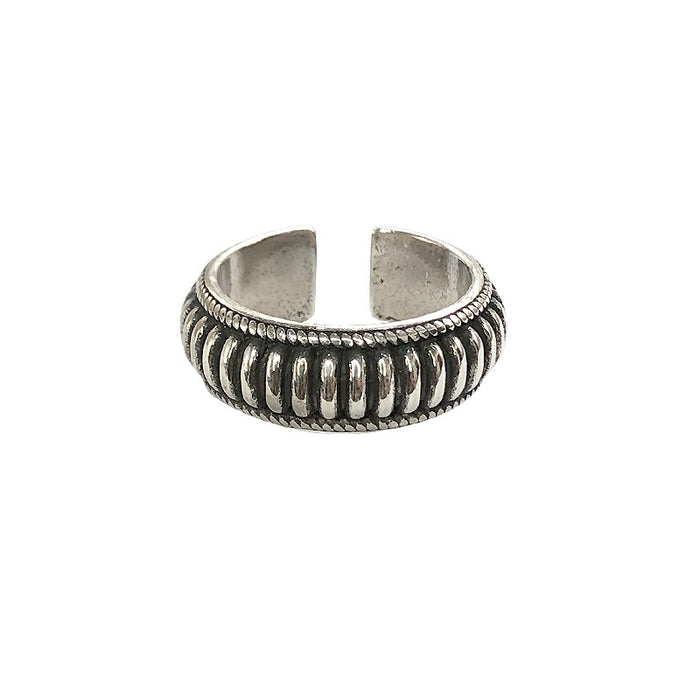 Wholesale Rings White Copper Clad Silver Vintage Adjustable MOQ≥2 JDC-RS-LanZ009