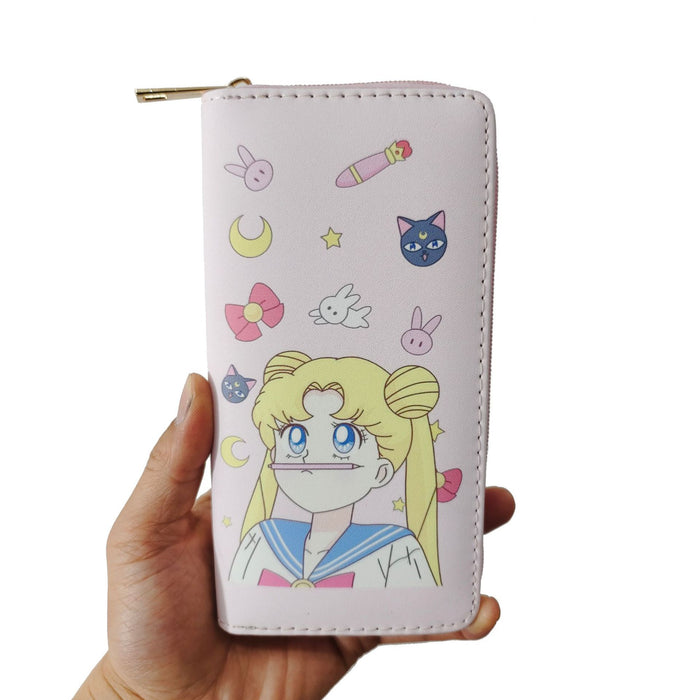 Al por mayor caricatura 2D Sailor Moon PU Long Zipper Wallet Moq≥3 JDC-WT-Dengxin002