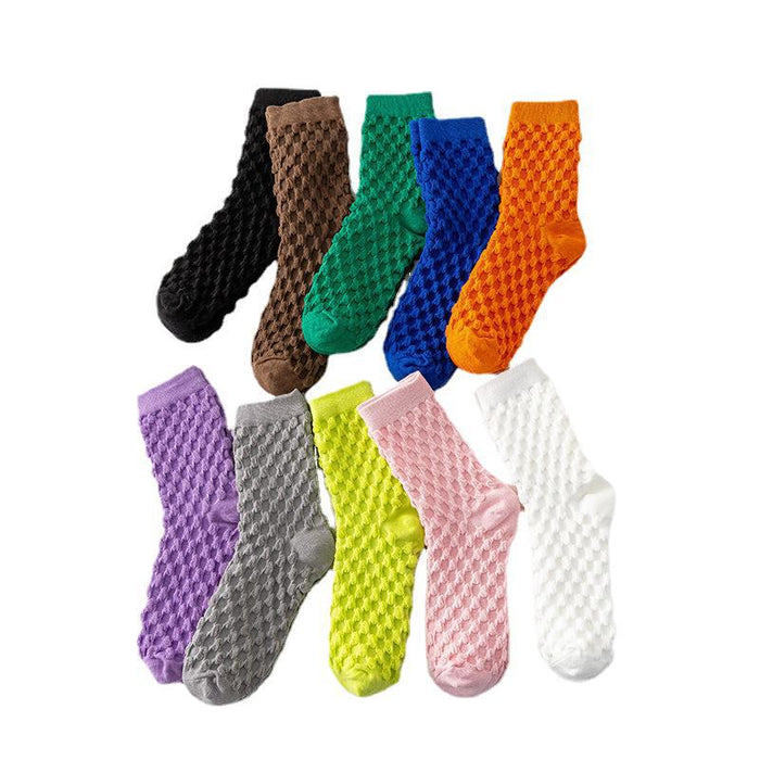 Calcetines al por mayor calcetines de color caramelo en relieve calcetines jdc-sk-lisheng003