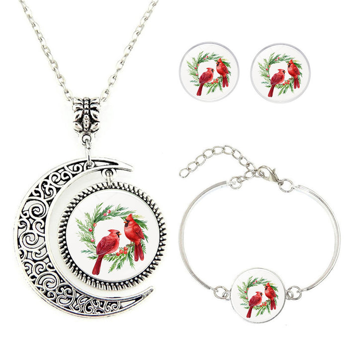 Wholesale Bracelet Alloy Glass Cardinal Time Stone Jewelry Set JDC-BT-JiaY017