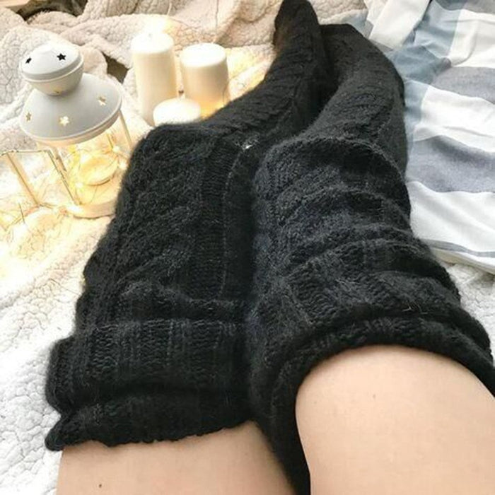 Wholesale cotton socks mohair wool socks knitted over knee socks JDC-SK-QAng004